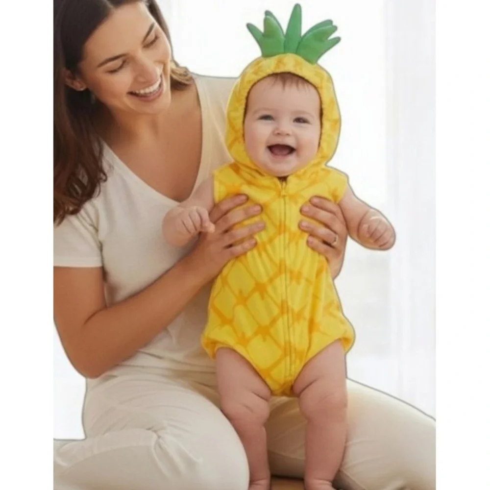 Carter's Baby Pineapple Hooded Halloween Costume 3-6 Months Infant Plush Y